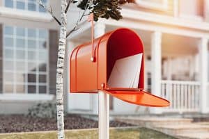 Postbox with a mail inside