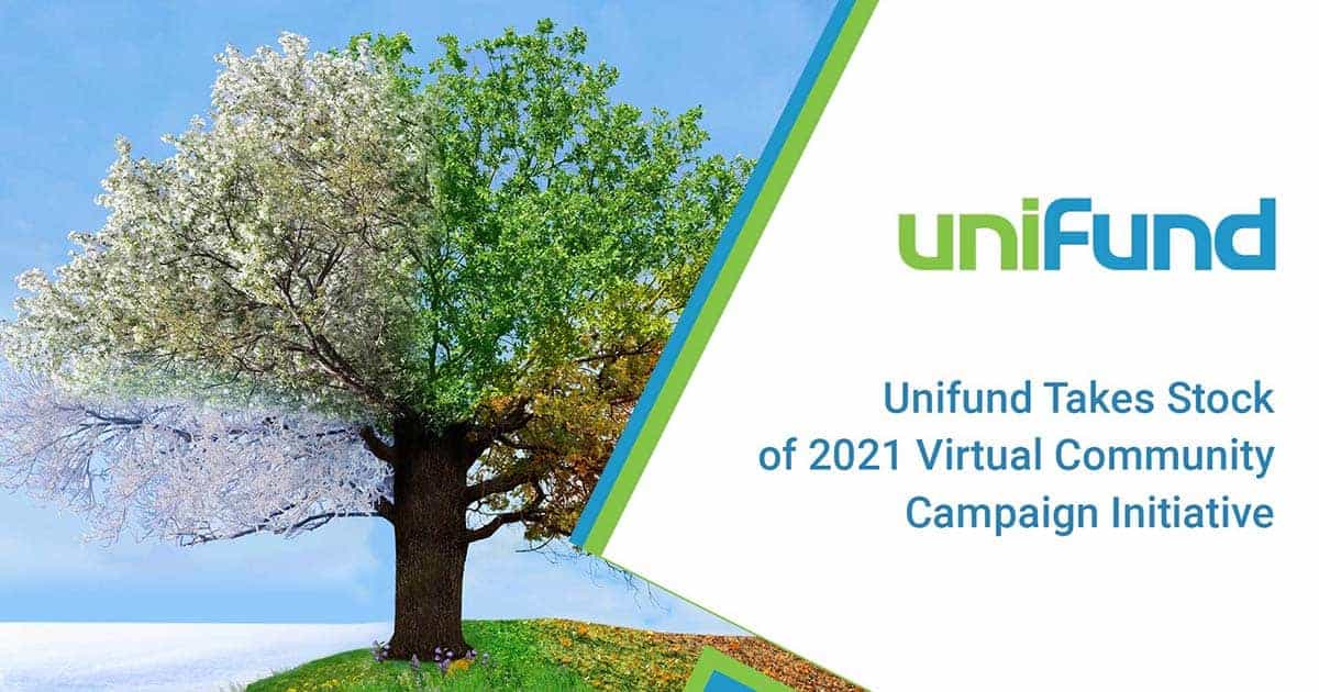 Image with Unifund logo and this content: Unifund Takes Stock of 2021 Virtual Community Campaign Initiative